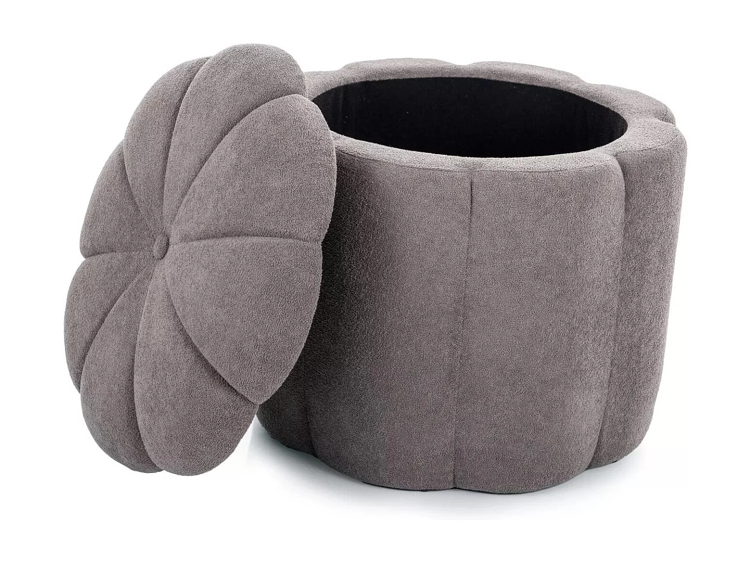 Sgabello Stamp/rivestimento in tessuto/rotondo/spazio di archiviazione/grigio