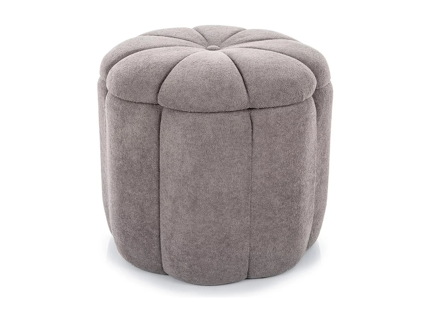 Sgabello Stamp/rivestimento in tessuto/rotondo/spazio di archiviazione/grigio