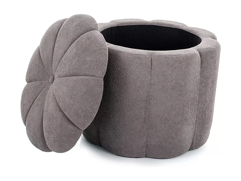 Sgabello Stamp/rivestimento in tessuto/rotondo/spazio di archiviazione/grigio