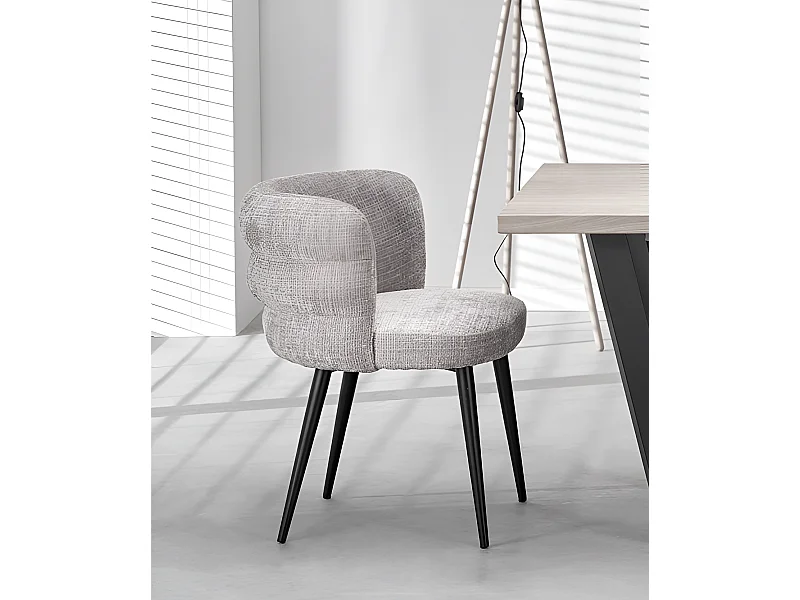 Chaise K575/Tissu et métal/Gris