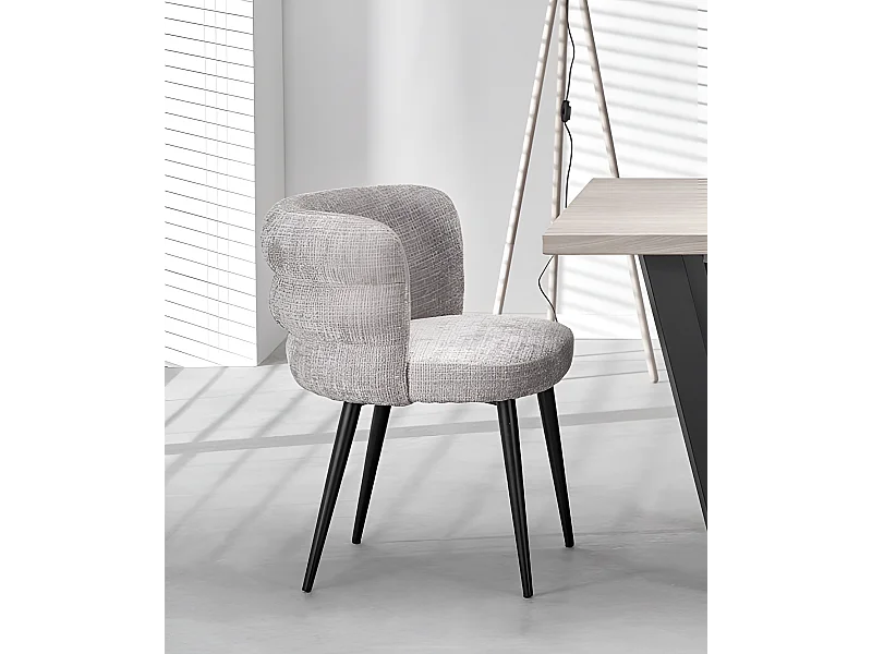 Chaise K575/Tissu et métal/Gris