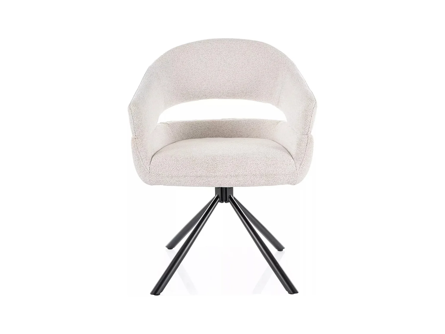 Chaise Borgo / Rotation à 180 degrés / Revêtement en tissu métallique /Beige