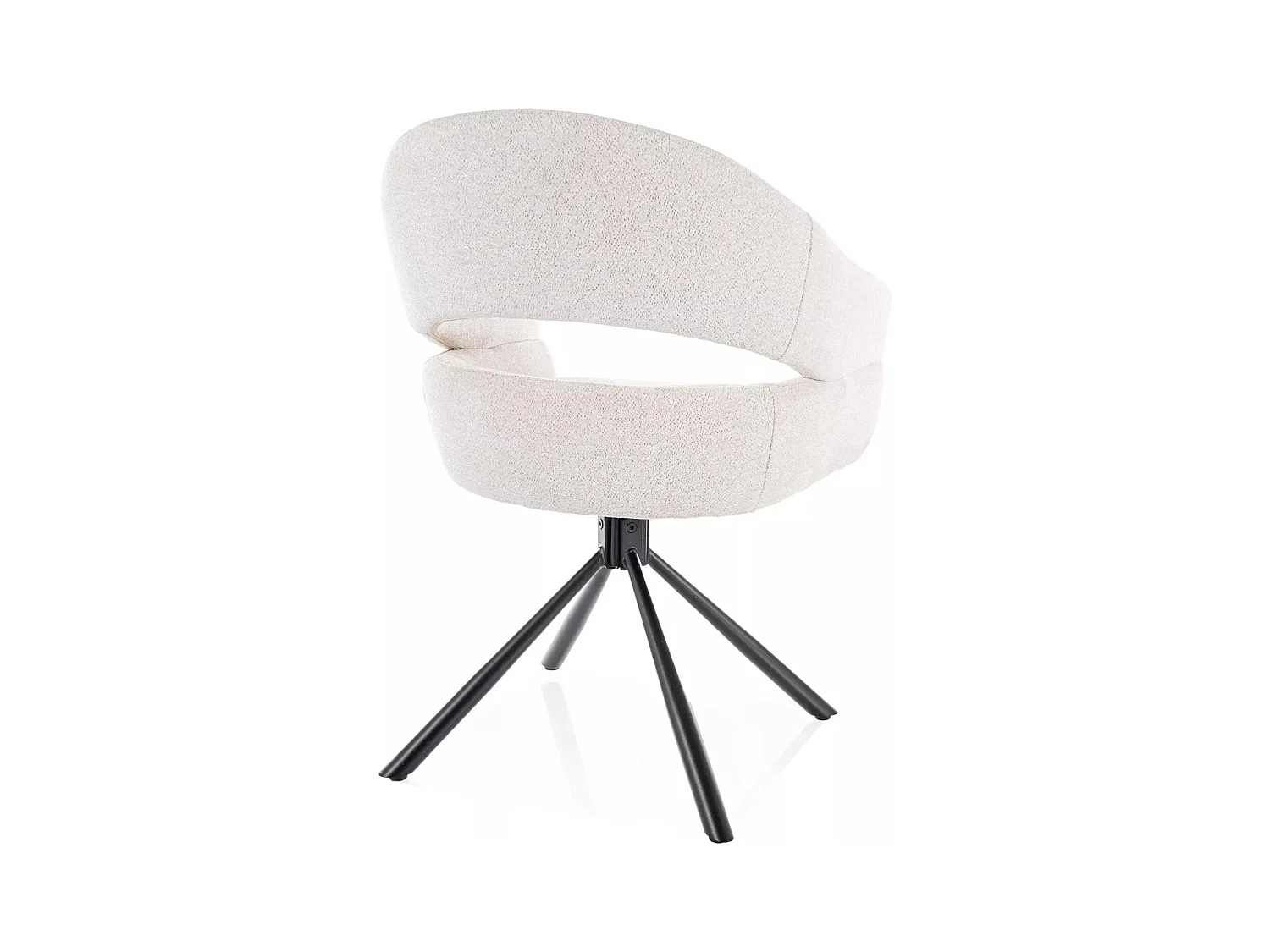 Chaise Borgo / Rotation à 180 degrés / Revêtement en tissu métallique /Beige