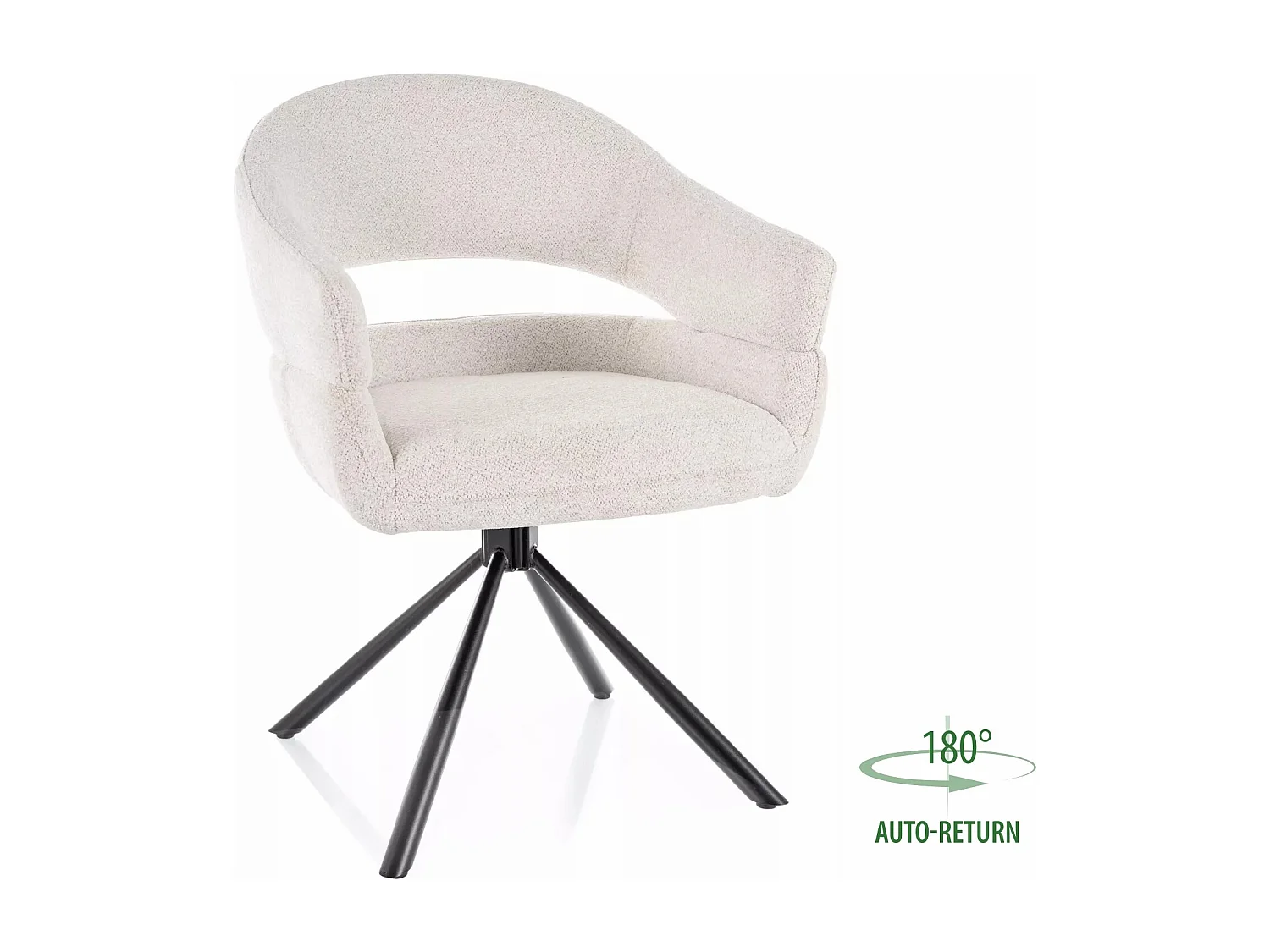 Sedia Borgo/Rotazione di 180 gradi/Rivestimento in tessuto metallico/Beige