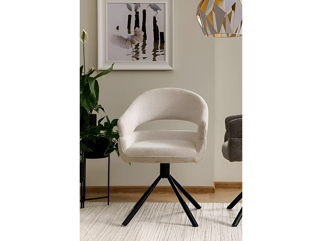 Stuhl Borgo/Rotation-180Grad/Stoffbezug&Metal/Beige