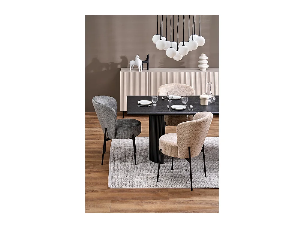 Stuhl K590/Stoffbezug&Metall/Beige