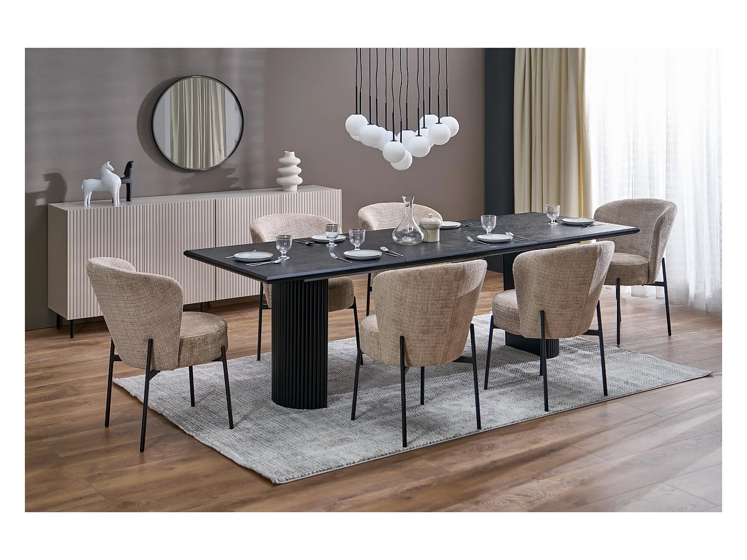 Stuhl K590/Stoffbezug&Metall/Beige