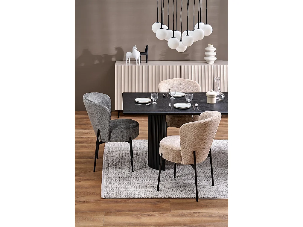 Stuhl K590/Stoffbezug&Metall/Beige