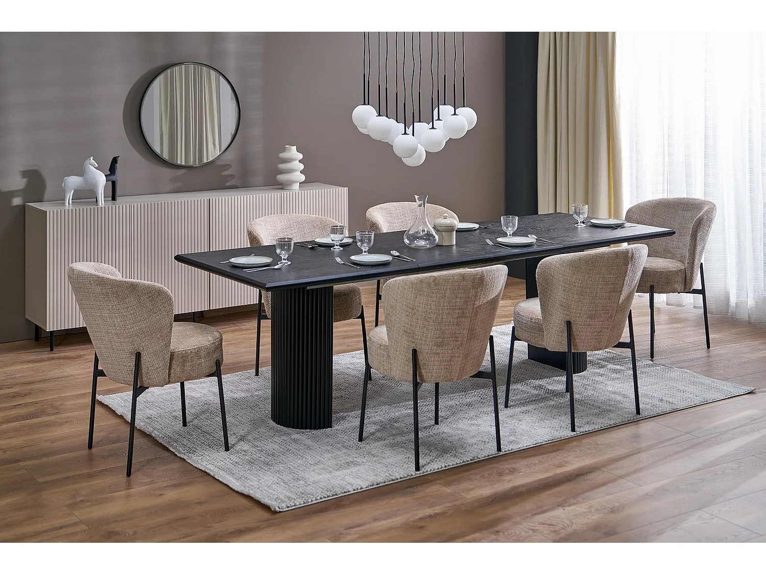 Stuhl K590/Stoffbezug&Metall/Beige