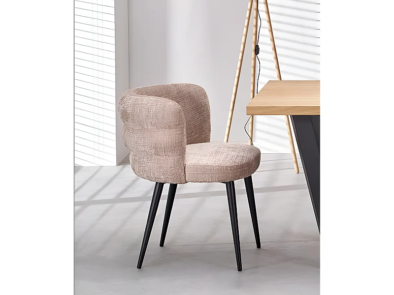 Chaise K575/Tissu et métal/Beige