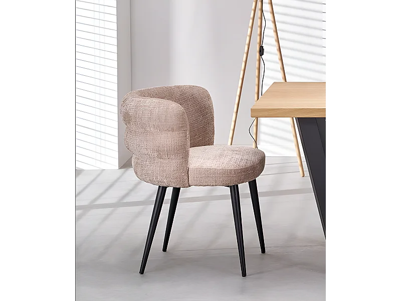 Sedia K575/Tessuto e metallo/Beige