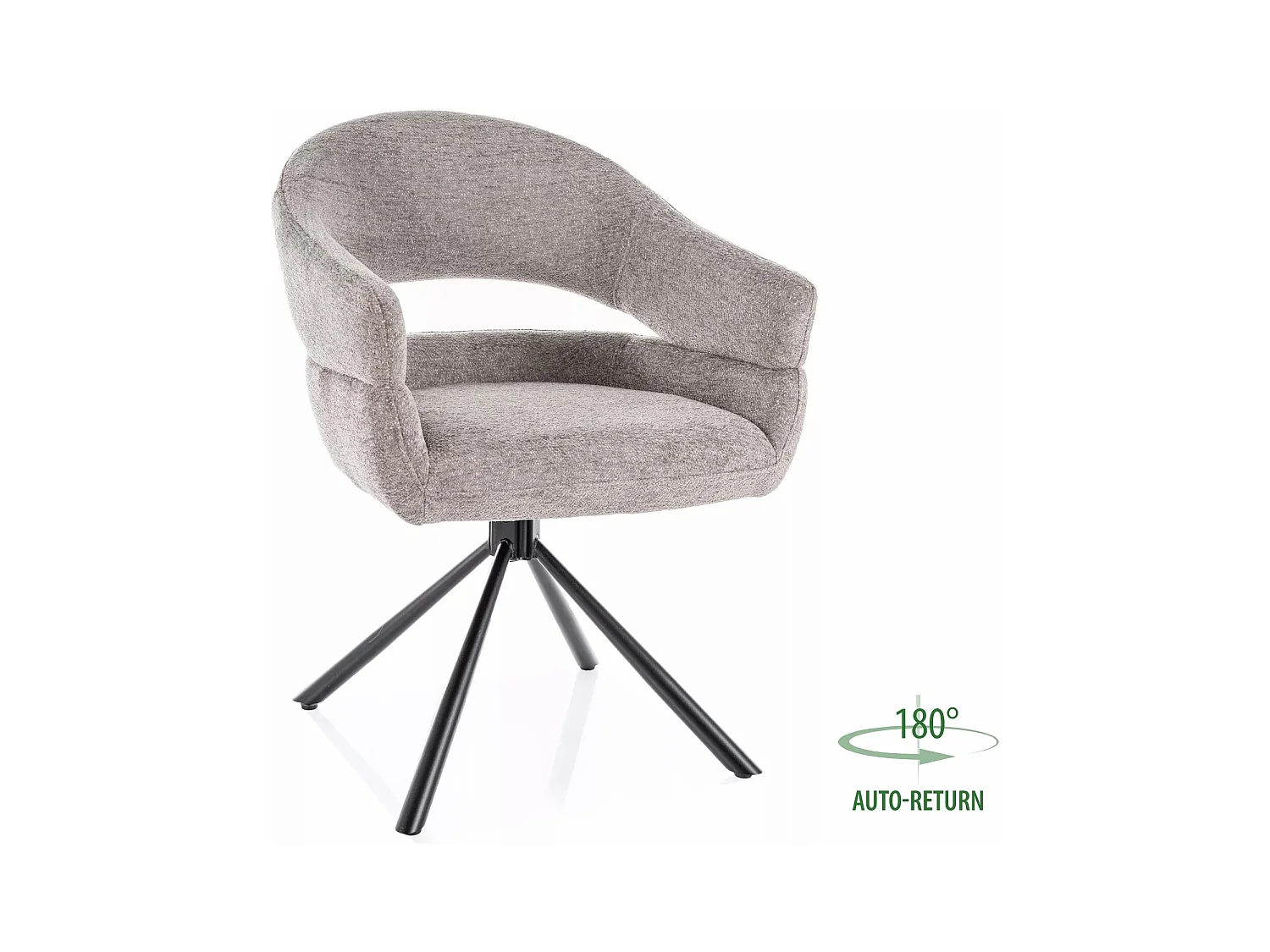 Stuhl Borgo/Rotation-180Grad/Stoffbezug&Metal/Grau