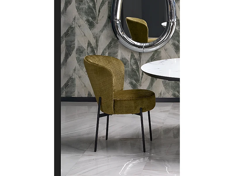 Chaise K590/Tissu et métal/Vert