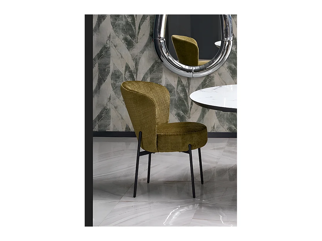 Sedia K590/Tessuto e metallo/Verde