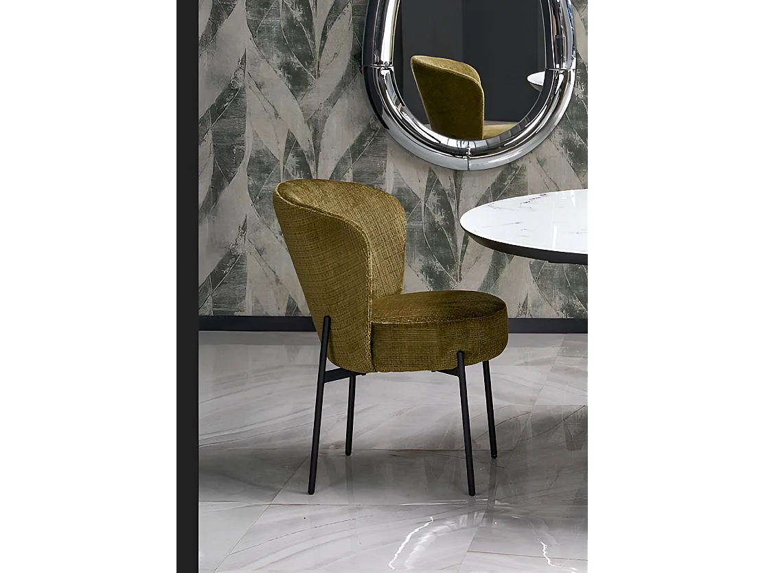 Sedia K590/Tessuto e metallo/Verde