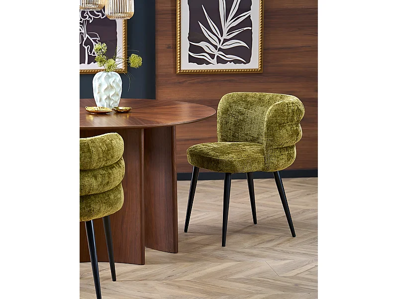 Chaise K575/Tissu et métal/Vert