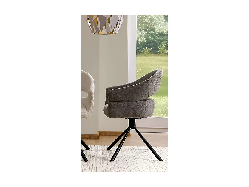 Stuhl Borgo/Rotation-180Grad/Stoffbezug&Metal/Anthrazit