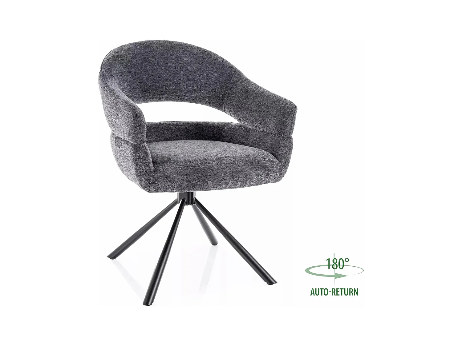 Stuhl Borgo/Rotation-180Grad/Stoffbezug&Metal/Anthrazit