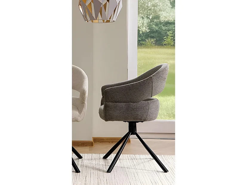 Stuhl Borgo/Rotation-180Grad/Stoffbezug&Metal/Anthrazit