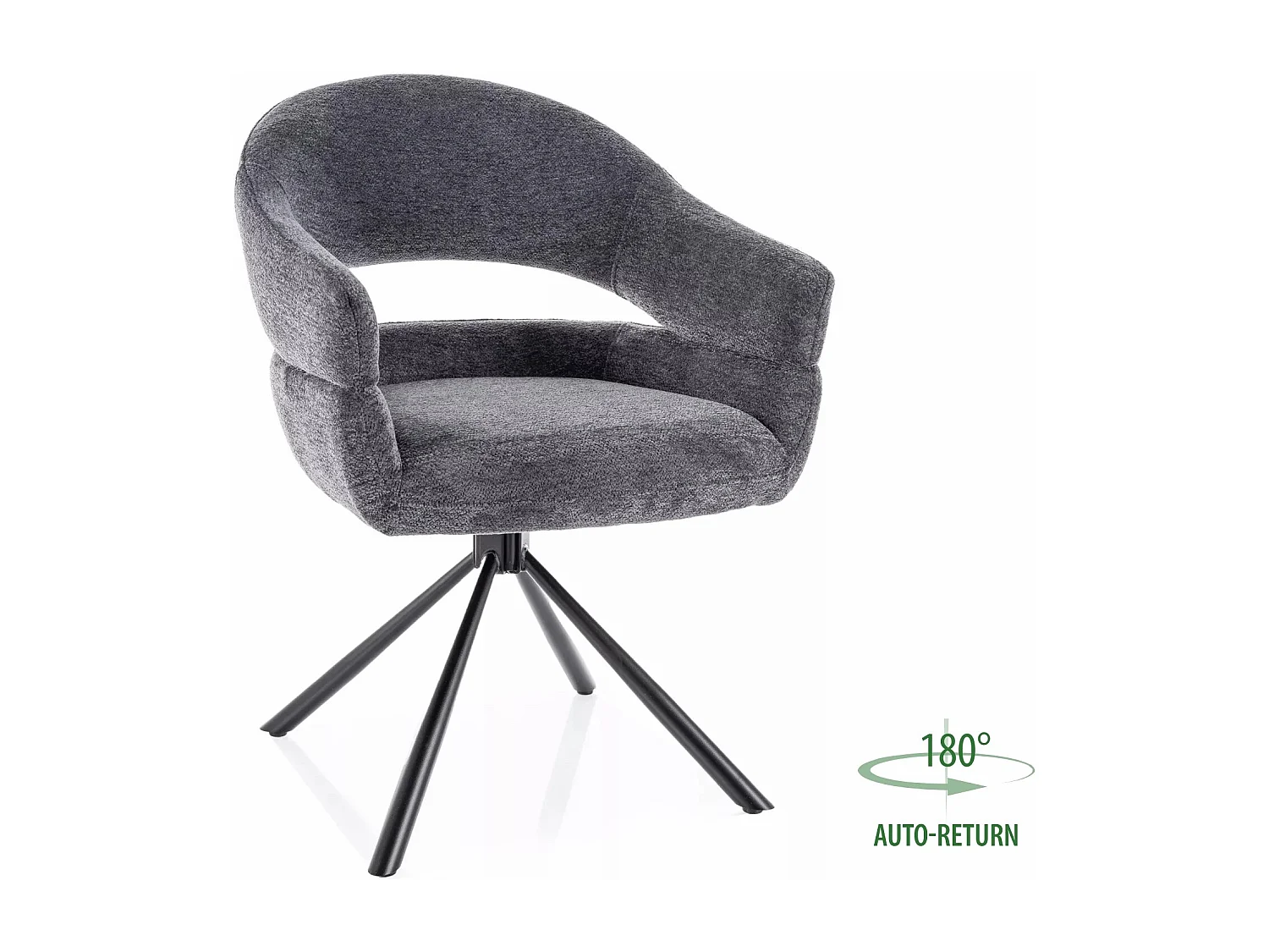 Stuhl Borgo/Rotation-180Grad/Stoffbezug&Metal/Anthrazit