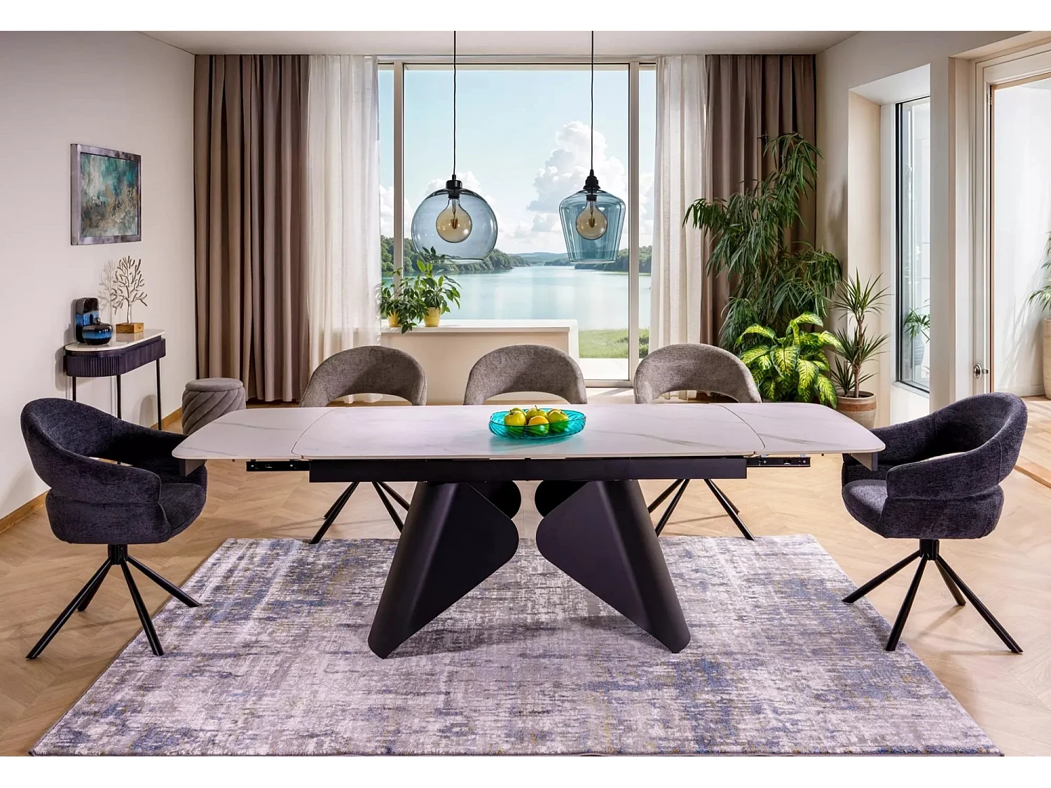 Stuhl Borgo/Rotation-180Grad/Stoffbezug&Metal/Anthrazit