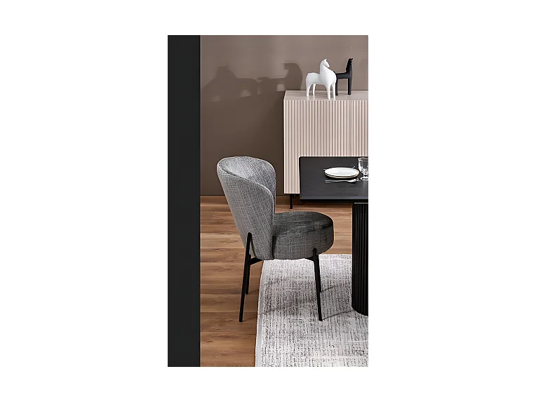 Stuhl K590/Stoffbezug&Metall/Grau