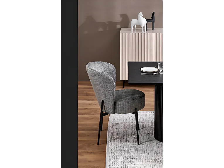 Stuhl K590/Stoffbezug&Metall/Grau