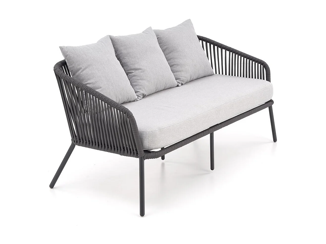 Garten Set Rocca/Stoffbezug/Metall/Schwarz&Grau