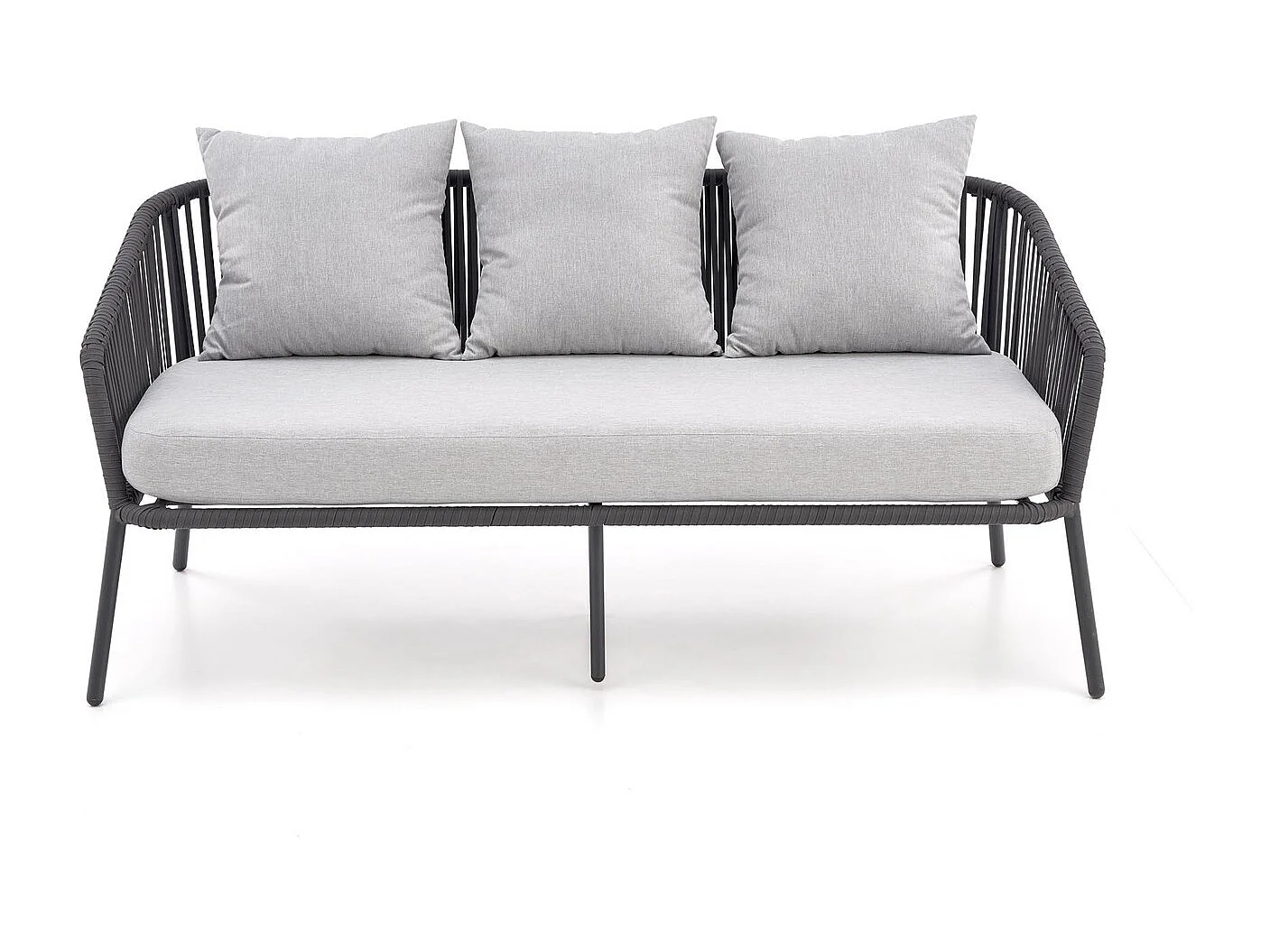 Garten Set Rocca/Stoffbezug/Metall/Schwarz&Grau