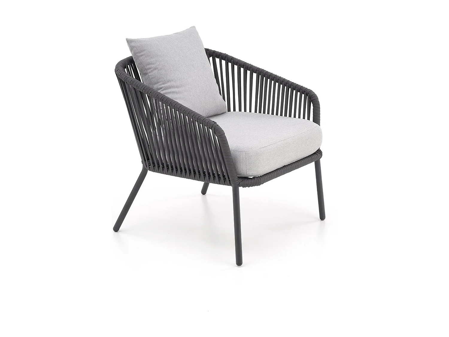 Garten Set Rocca/Stoffbezug/Metall/Schwarz&Grau