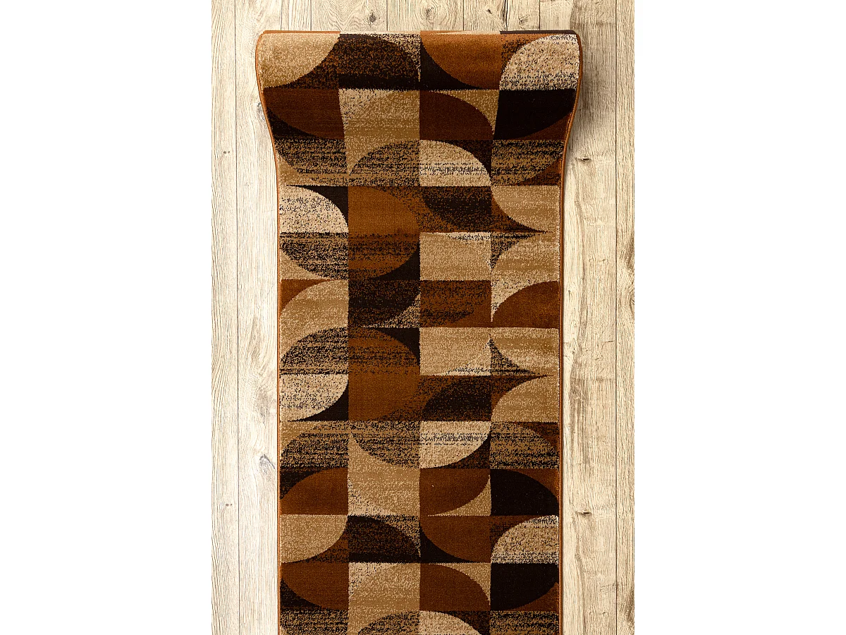 Passatoia ROYAL H387 GEOMETRICO marrone / senape 80x790 cm