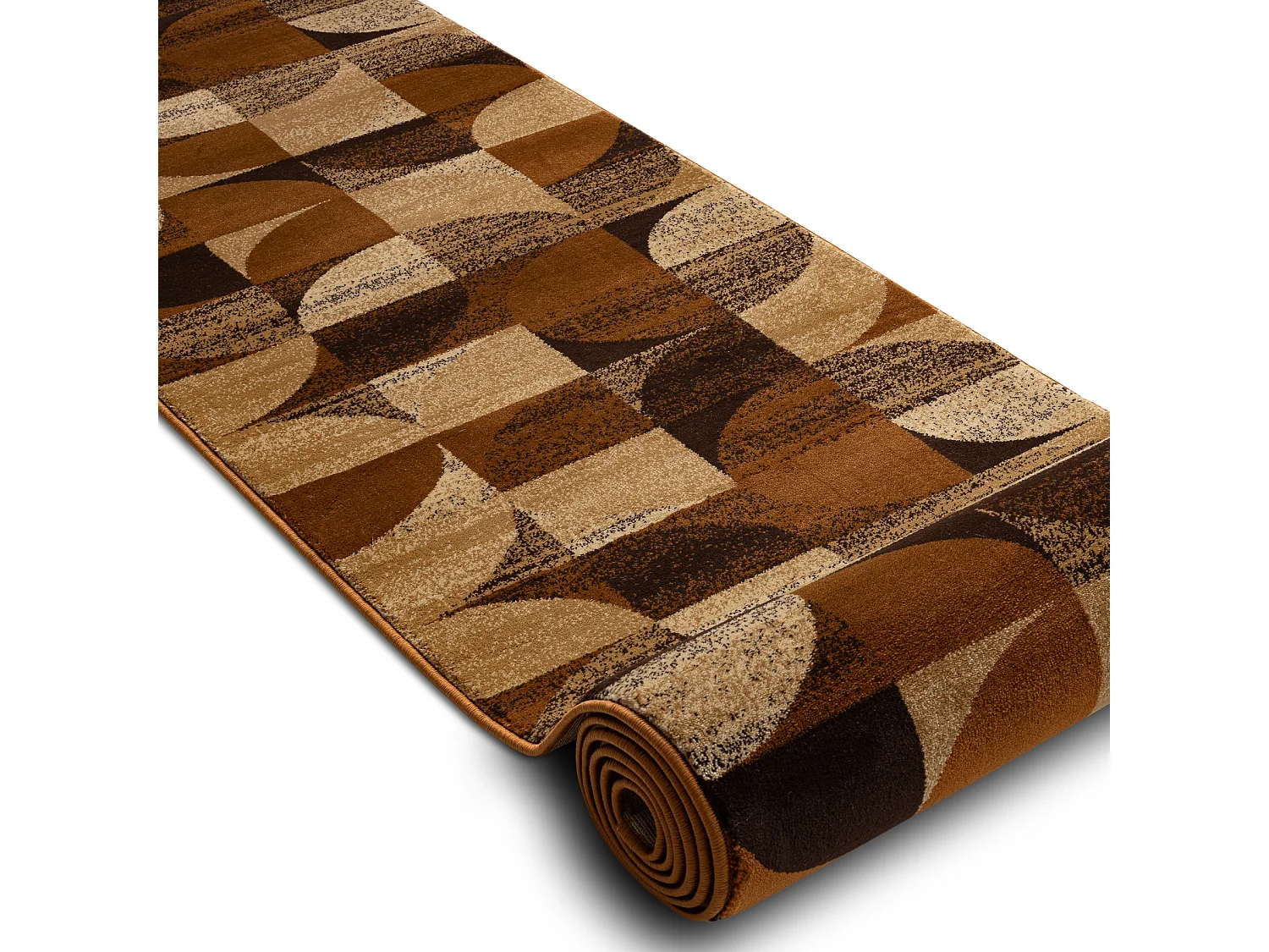 Tapis de couloir ROYAL H387 GÉOMÉTRIQUE marron / moutarde 70x1050 cm