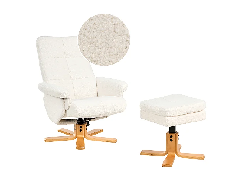 Fauteuil inclinable EPSE Bouclé Blanc cassé