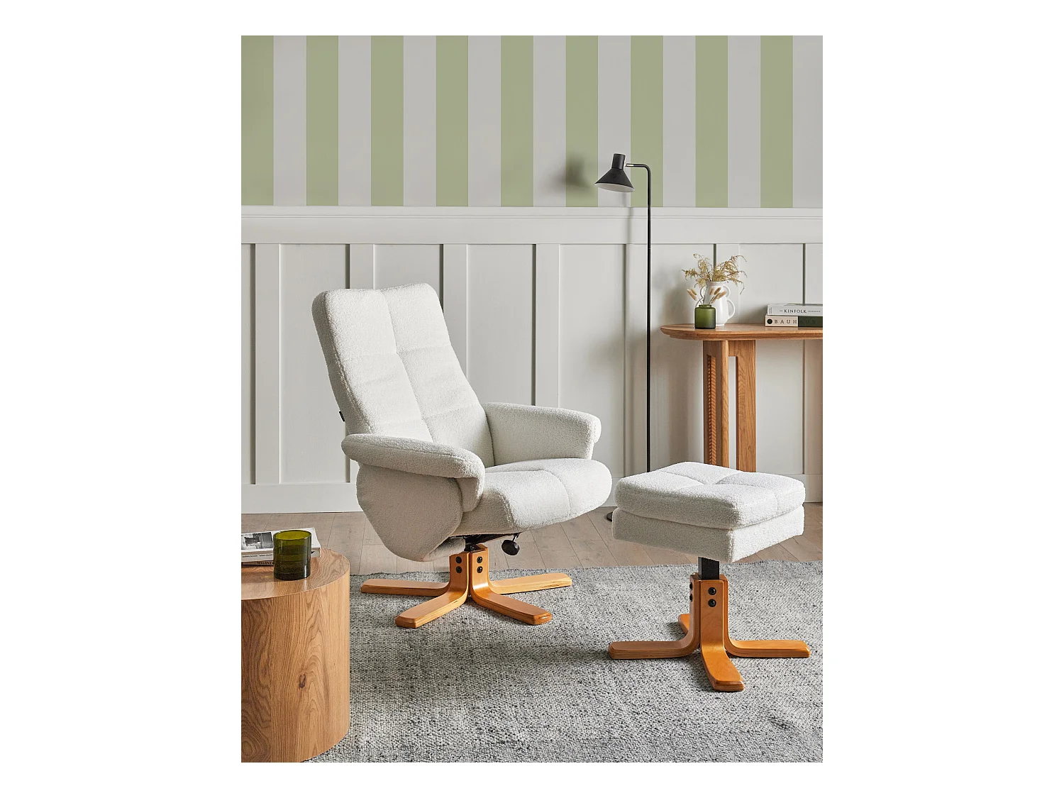 Fauteuil inclinable EPSE Bouclé Blanc cassé