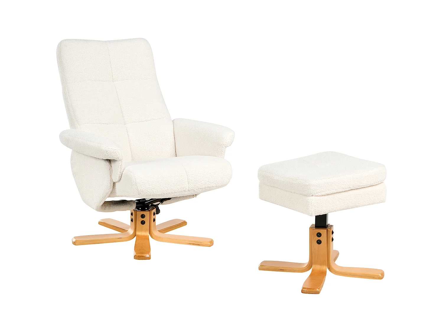 Fauteuil inclinable EPSE Bouclé Blanc cassé