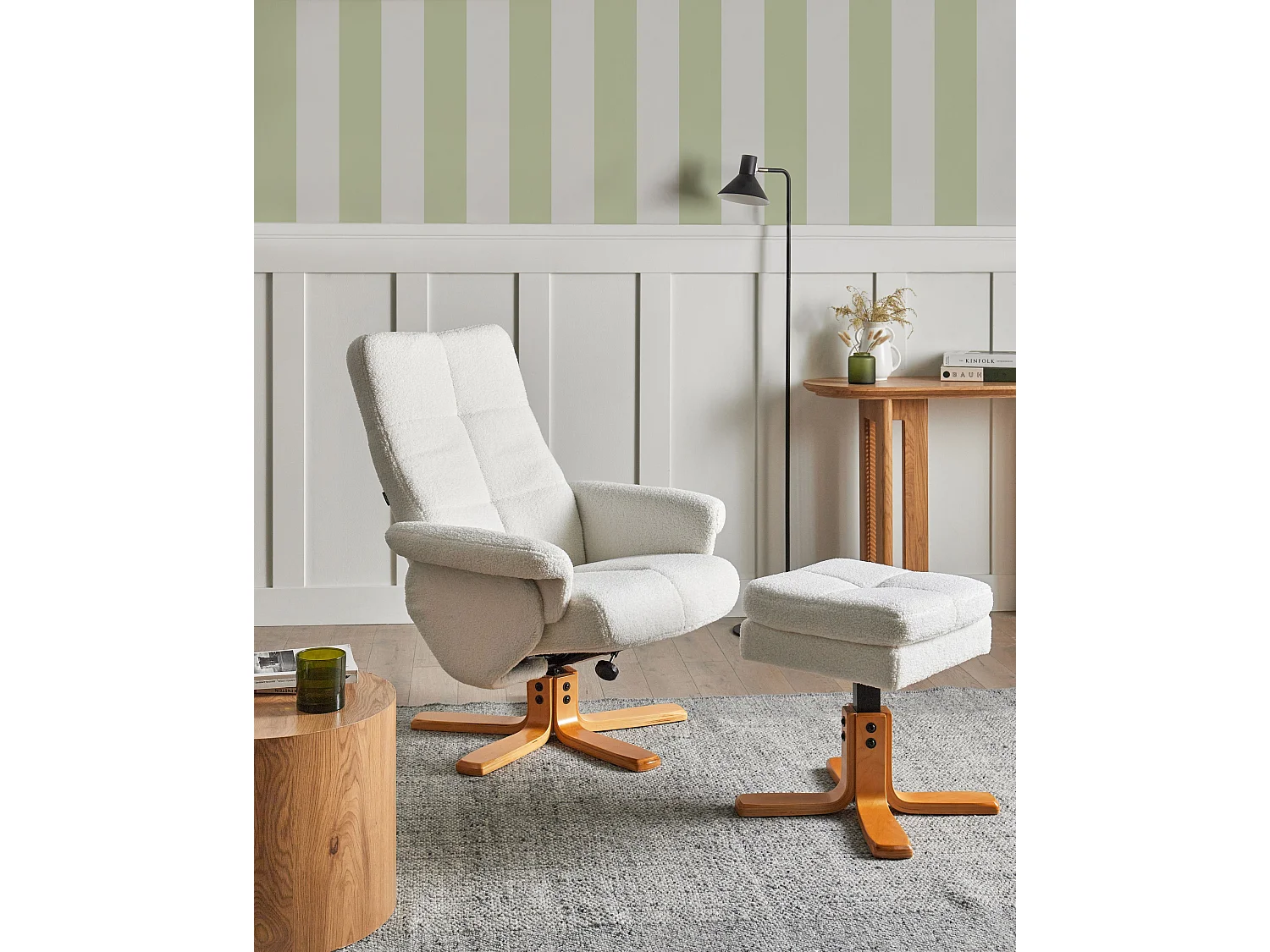 Fauteuil inclinable EPSE Bouclé Blanc cassé
