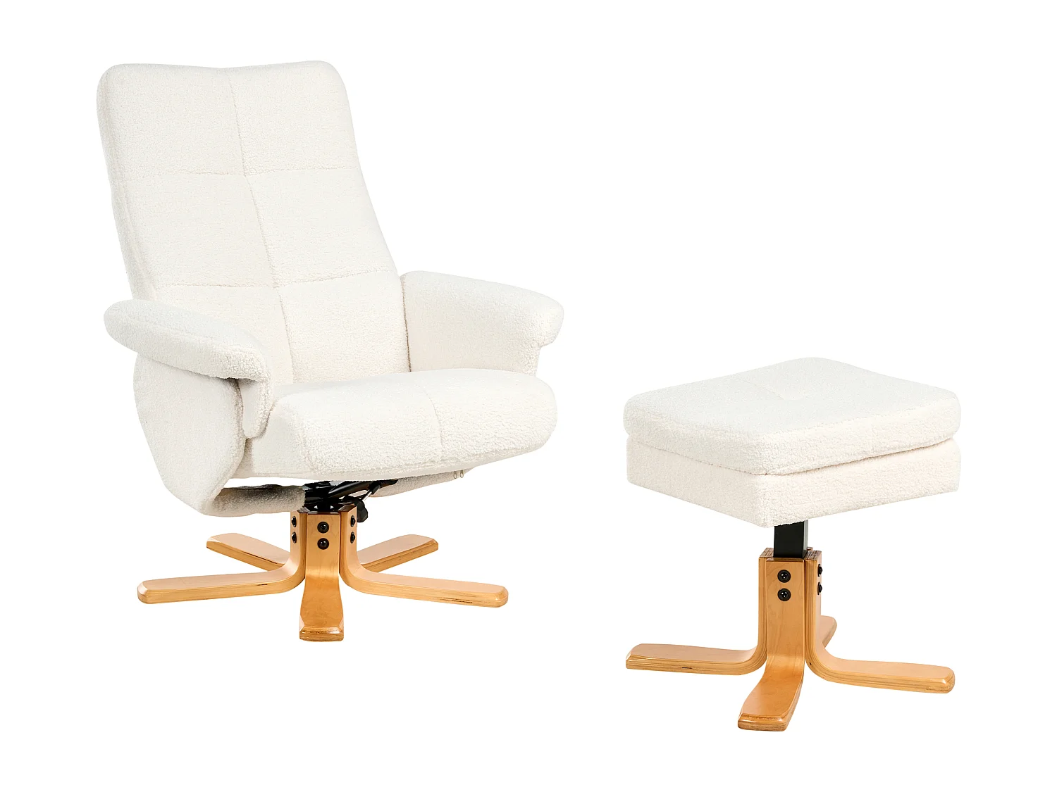 Fauteuil inclinable EPSE Bouclé Blanc cassé