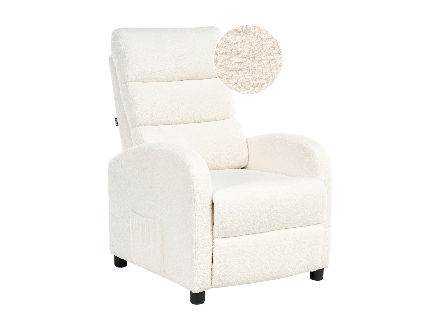 Fauteuil inclinable OTUS Repose-pieds inclus Bouclé Blanc cassé