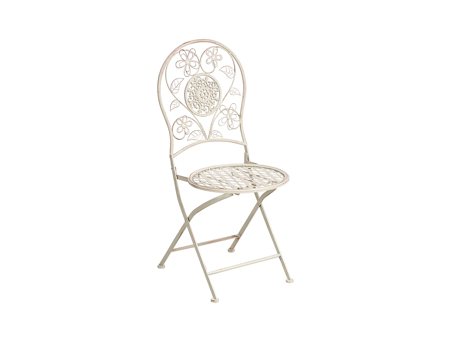 Lot de 2 chaises de jardin YAVIZA Pliant Métal Beige clair