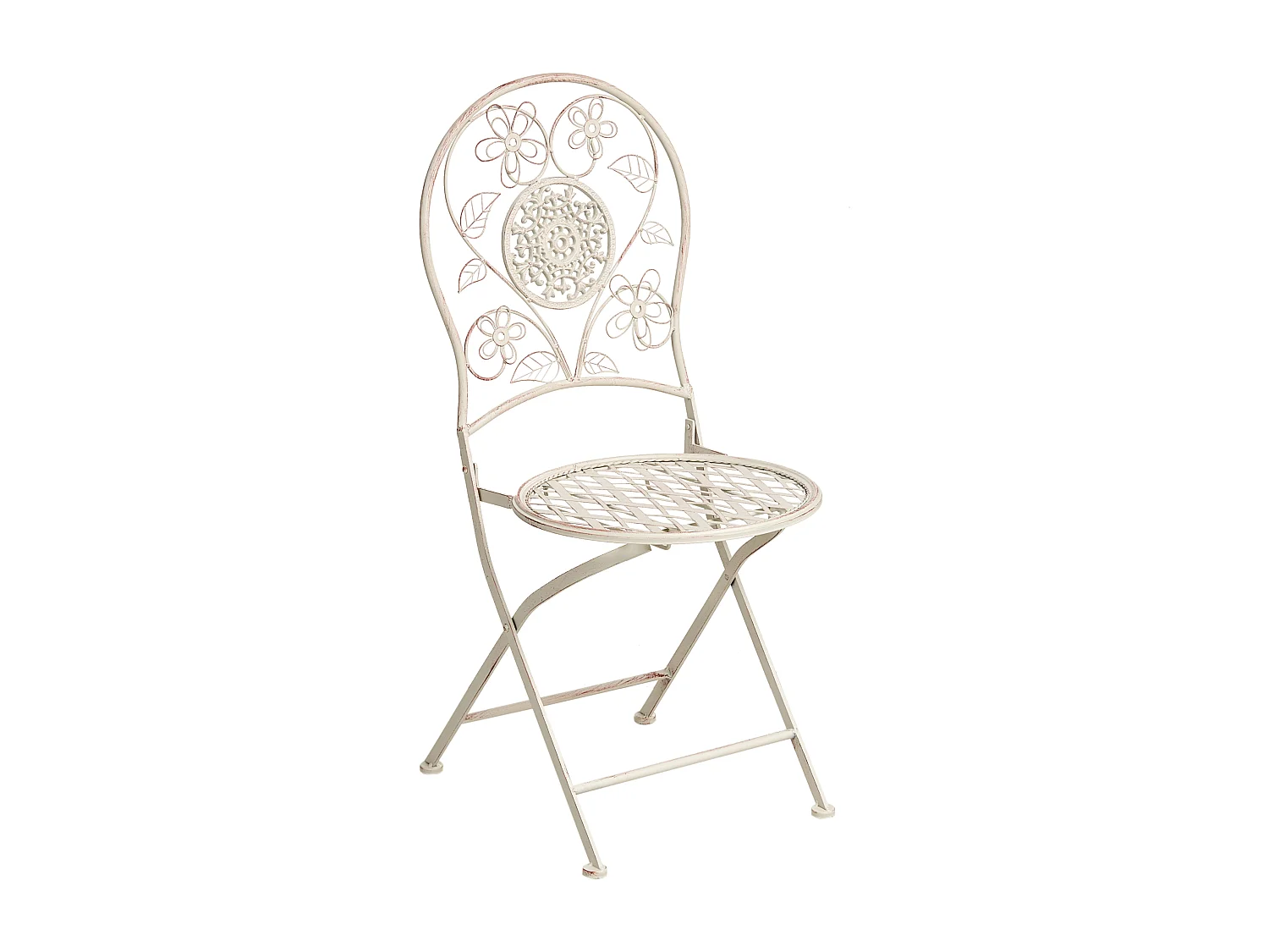 Lot de 2 chaises de jardin YAVIZA Pliant Métal Beige clair