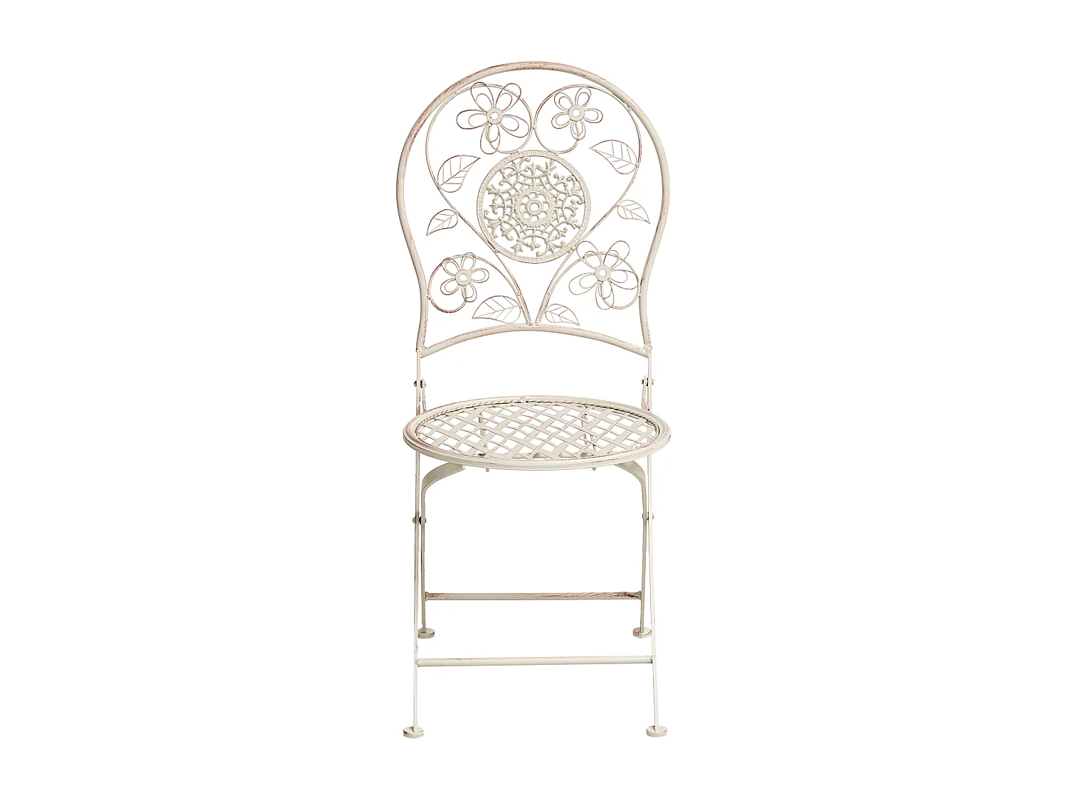 Lot de 2 chaises de jardin YAVIZA Pliant Métal Beige clair