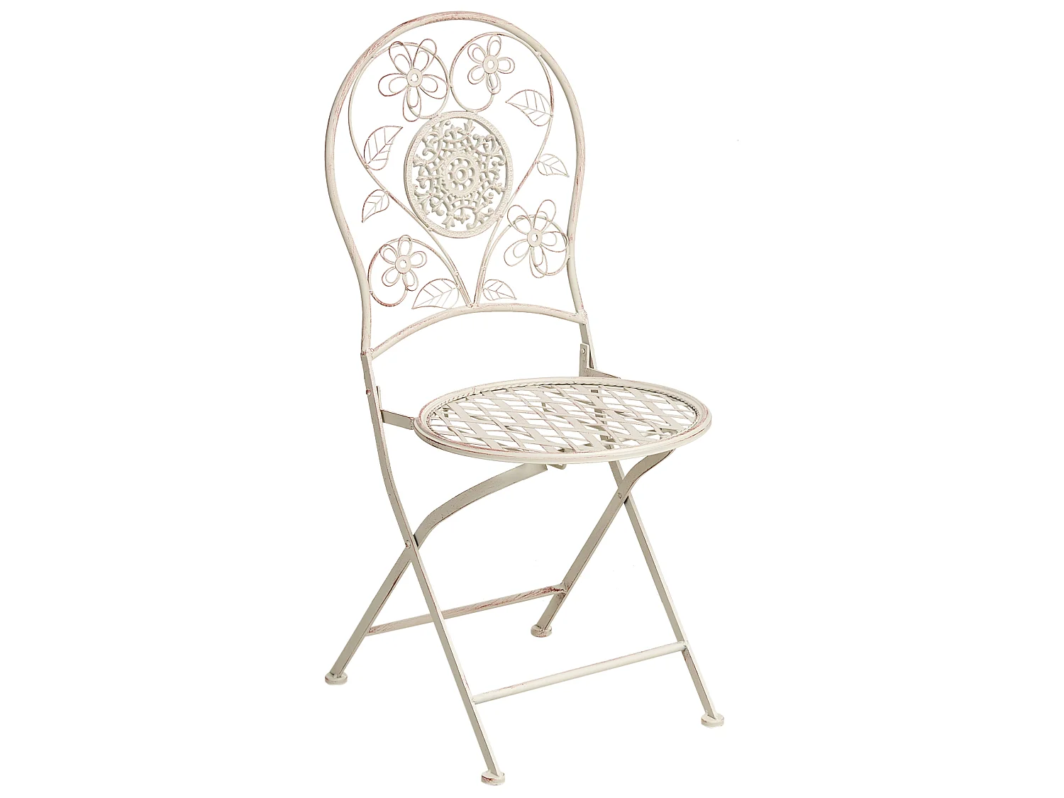 Lot de 2 chaises de jardin YAVIZA Pliant Métal Beige clair