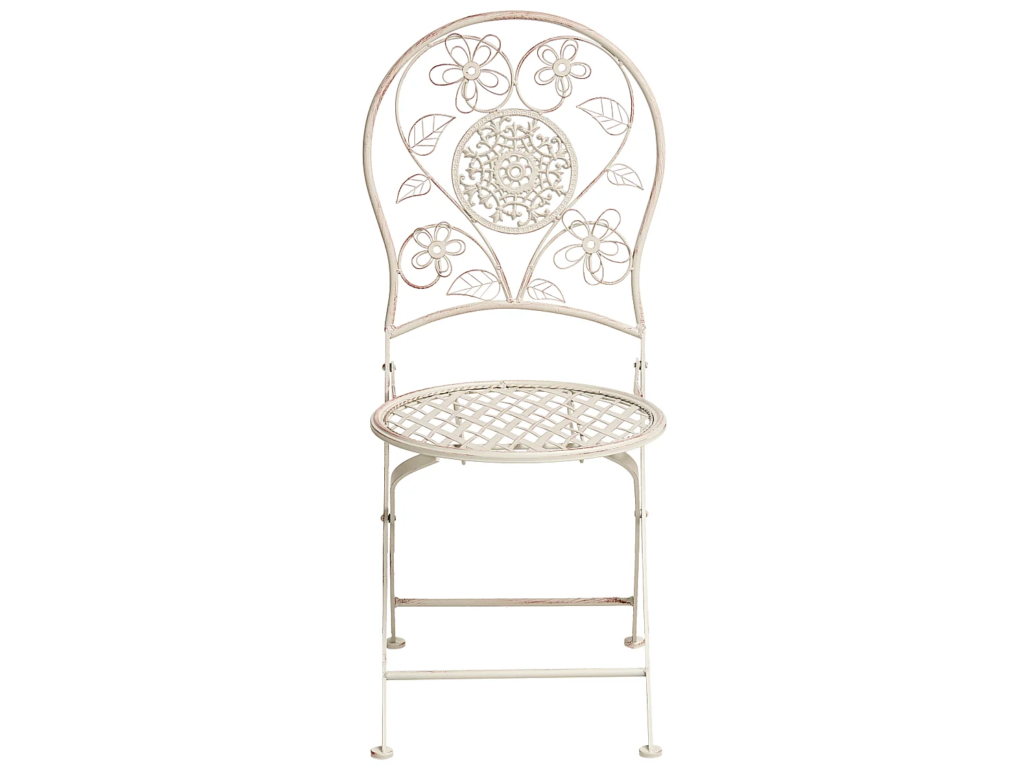 Lot de 2 chaises de jardin YAVIZA Pliant Métal Beige clair
