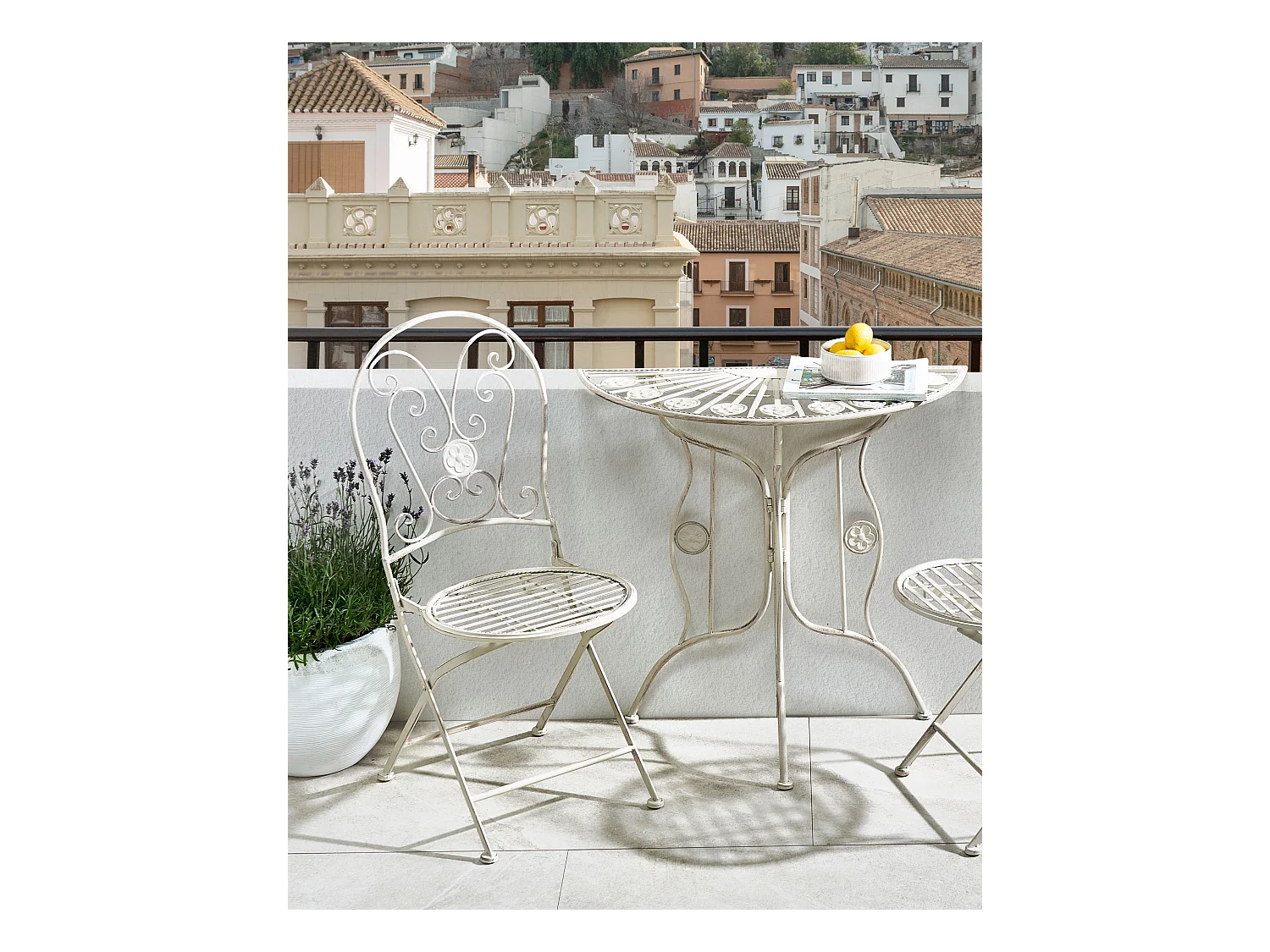 Lot de 2 chaises de jardin COGGIA Pliant Métal Beige clair