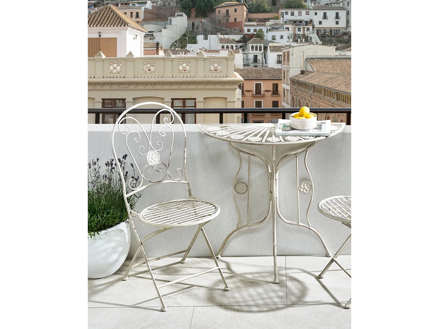 Lot de 2 chaises de jardin COGGIA Pliant Métal Beige clair