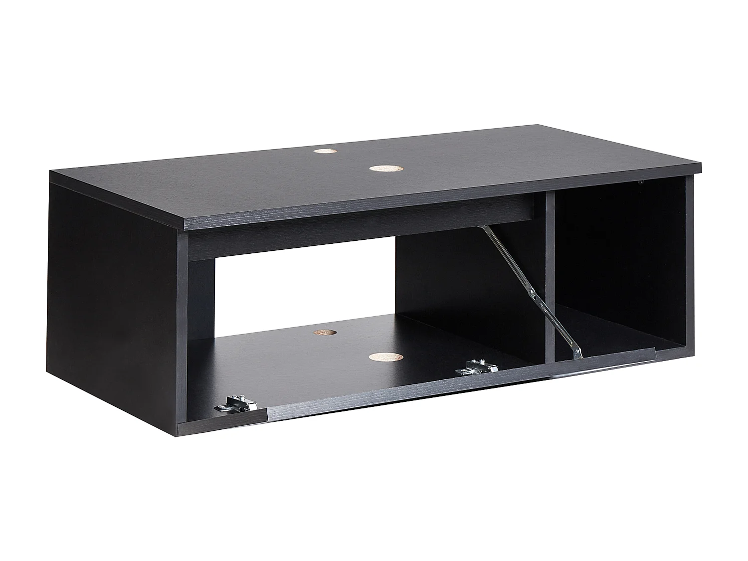 Hänge Waschbeckenunterschrank schwarz 80x40 cm mit Klappe und Regal Rupanco