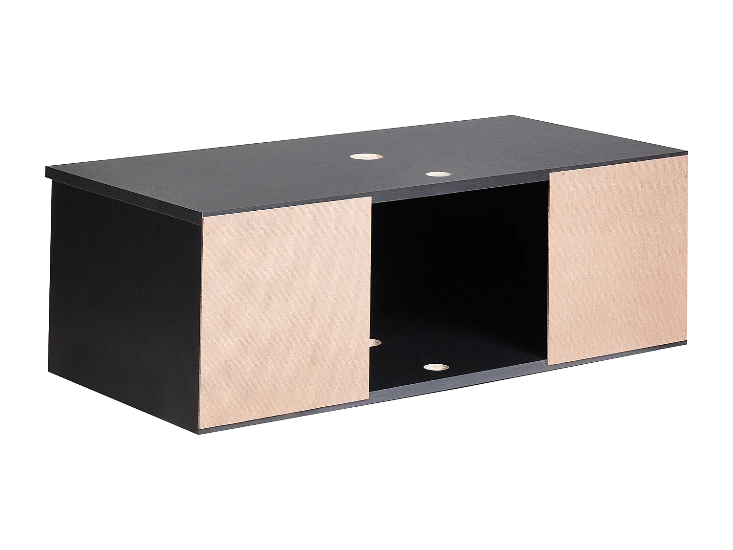 Hänge Waschbeckenunterschrank schwarz 80x40 cm mit Klappe und Regal Rupanco