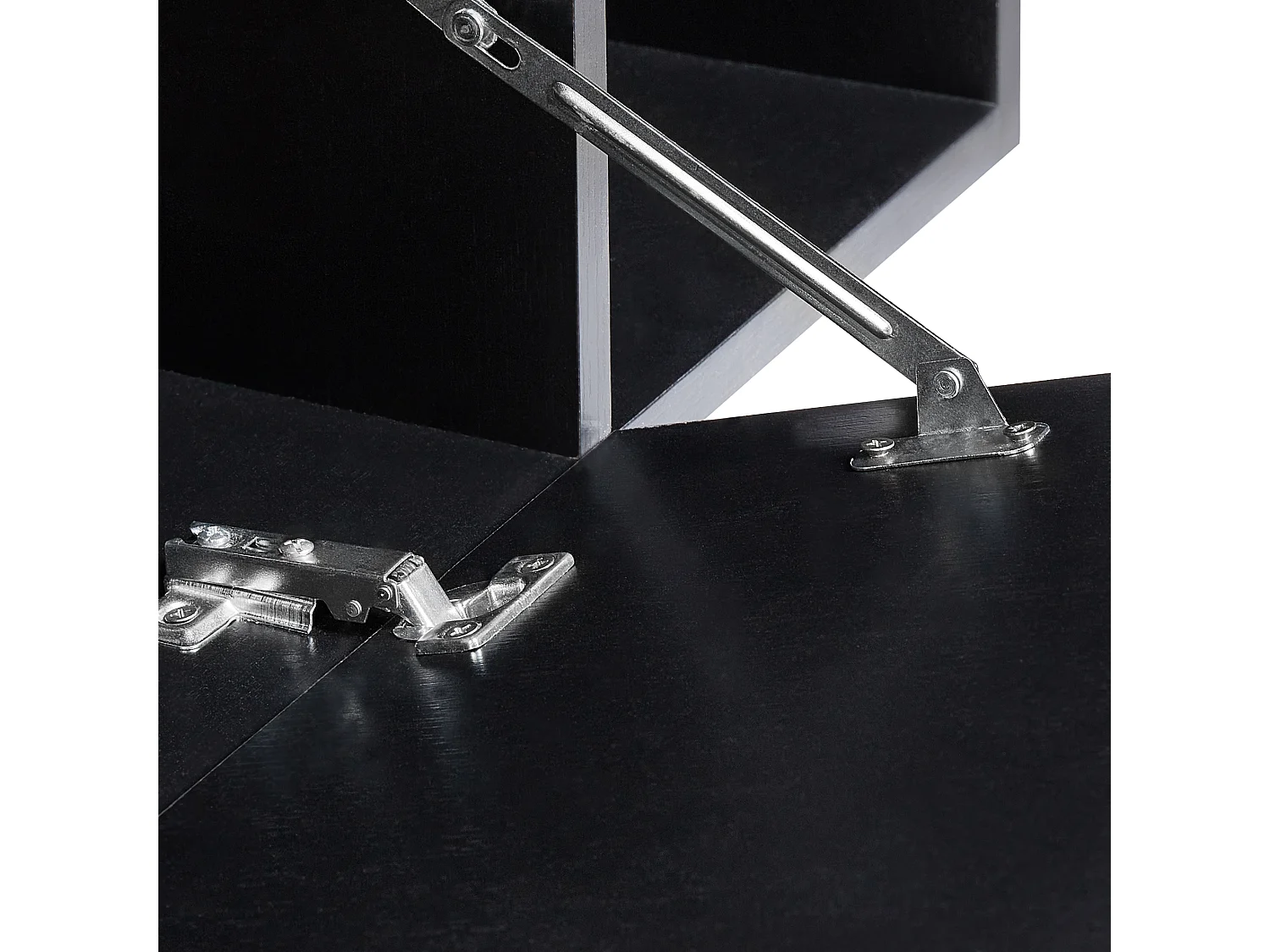 Hänge Waschbeckenunterschrank schwarz 80x40 cm mit Klappe und Regal Rupanco