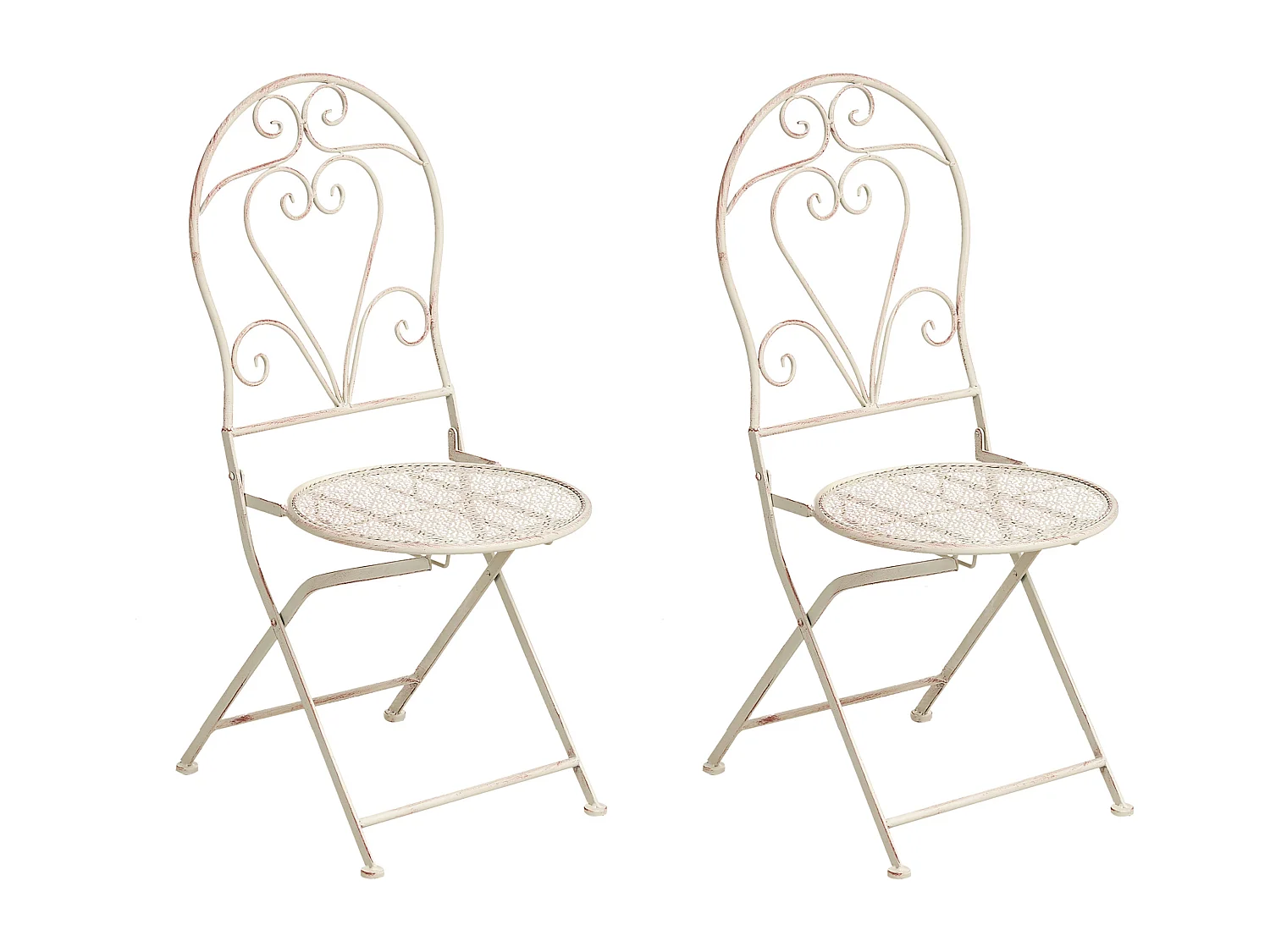 Lot de 2 chaises de jardin FOLELLI  Pliant Métal Beige clair