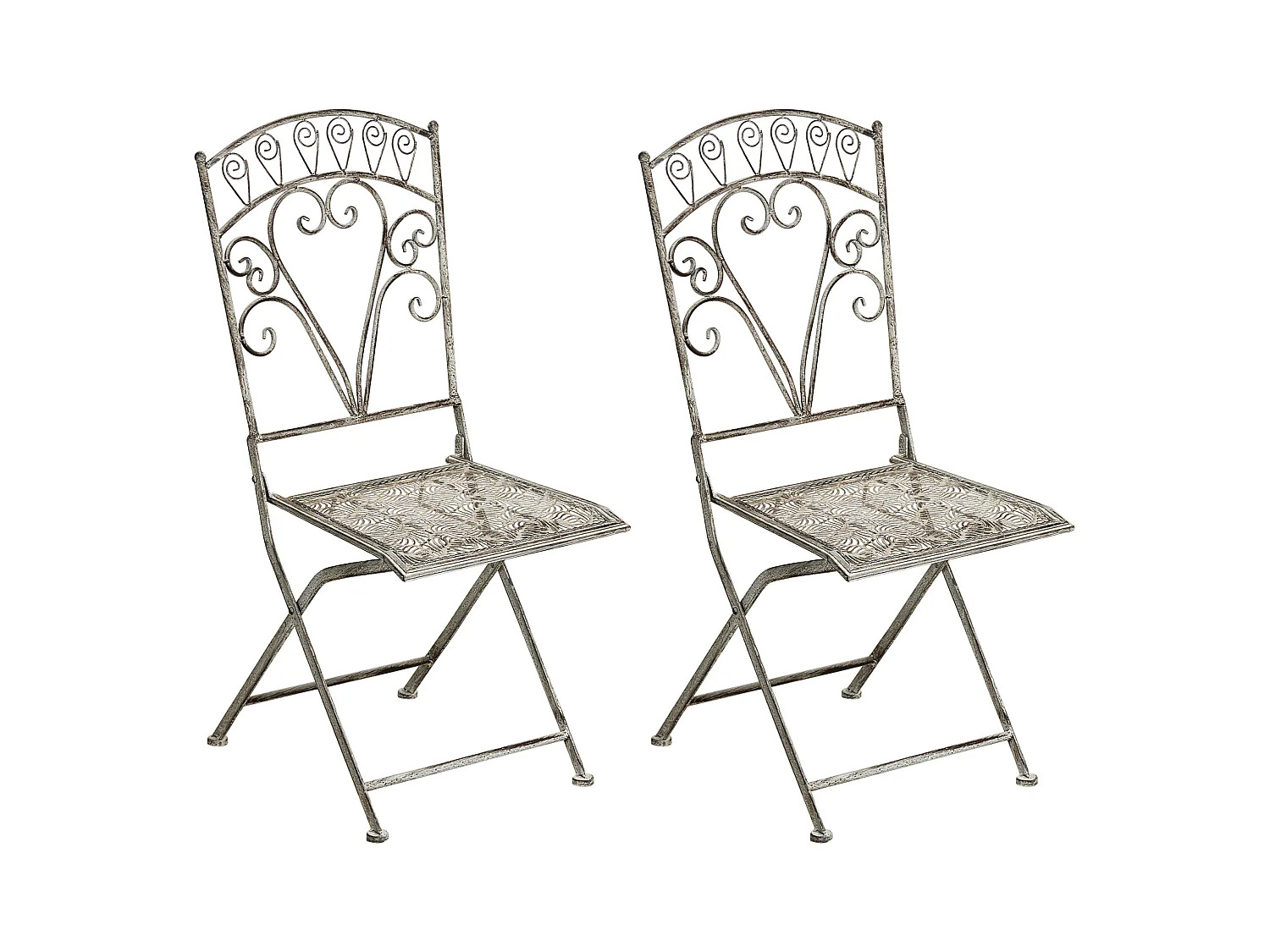 Lot de 2 chaises de jardin NURRA Pliant Métal Gris